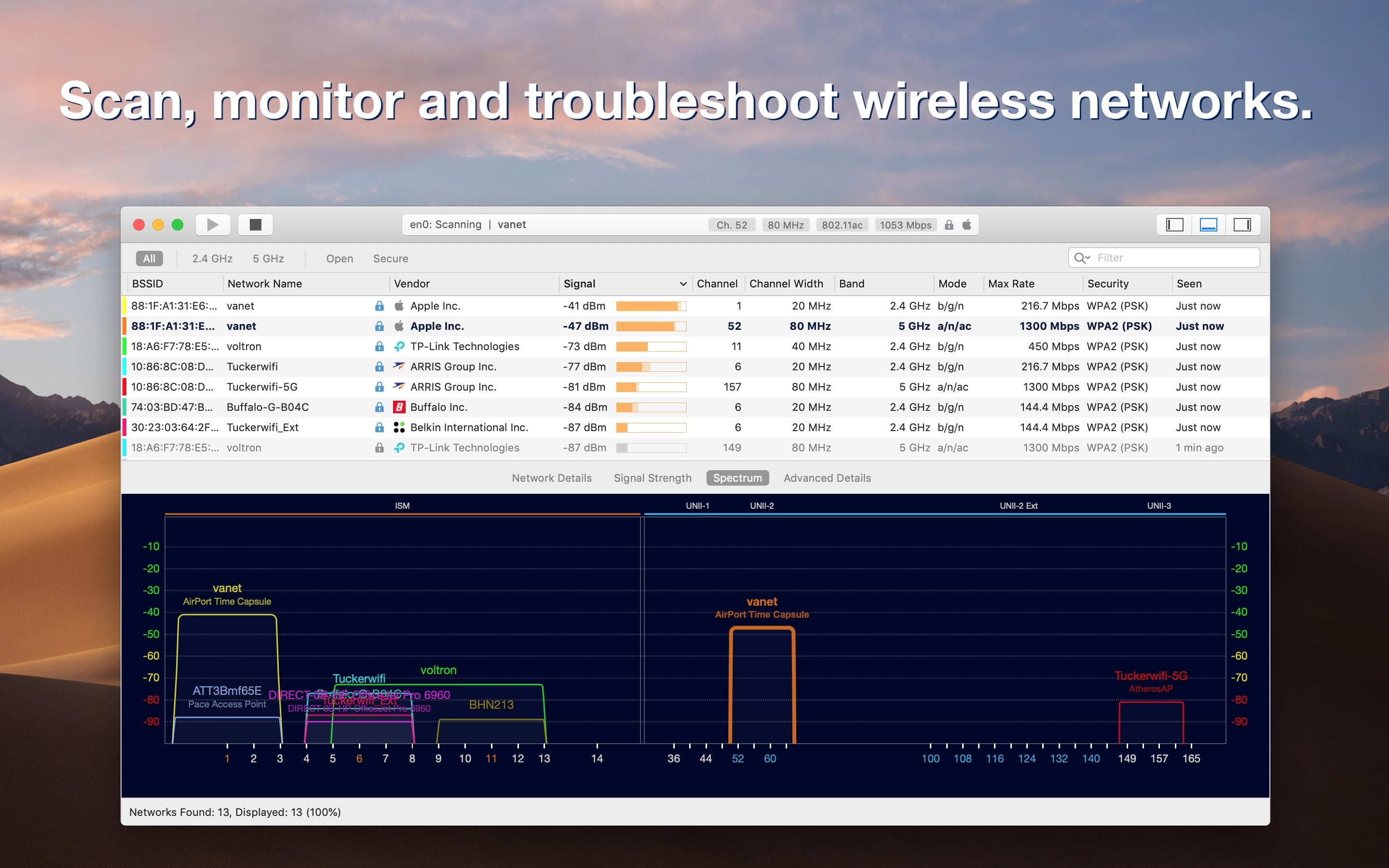 WiFi Explorer 介面